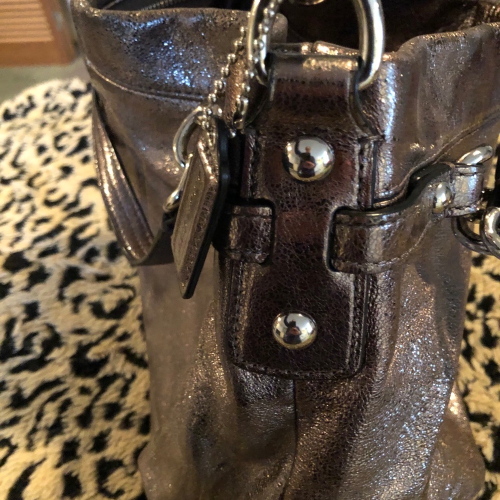 Metallic Gray Coach Handbag! - Picture 4 of 11
